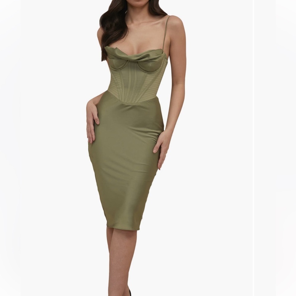 House of CB dress. *large, olive green.